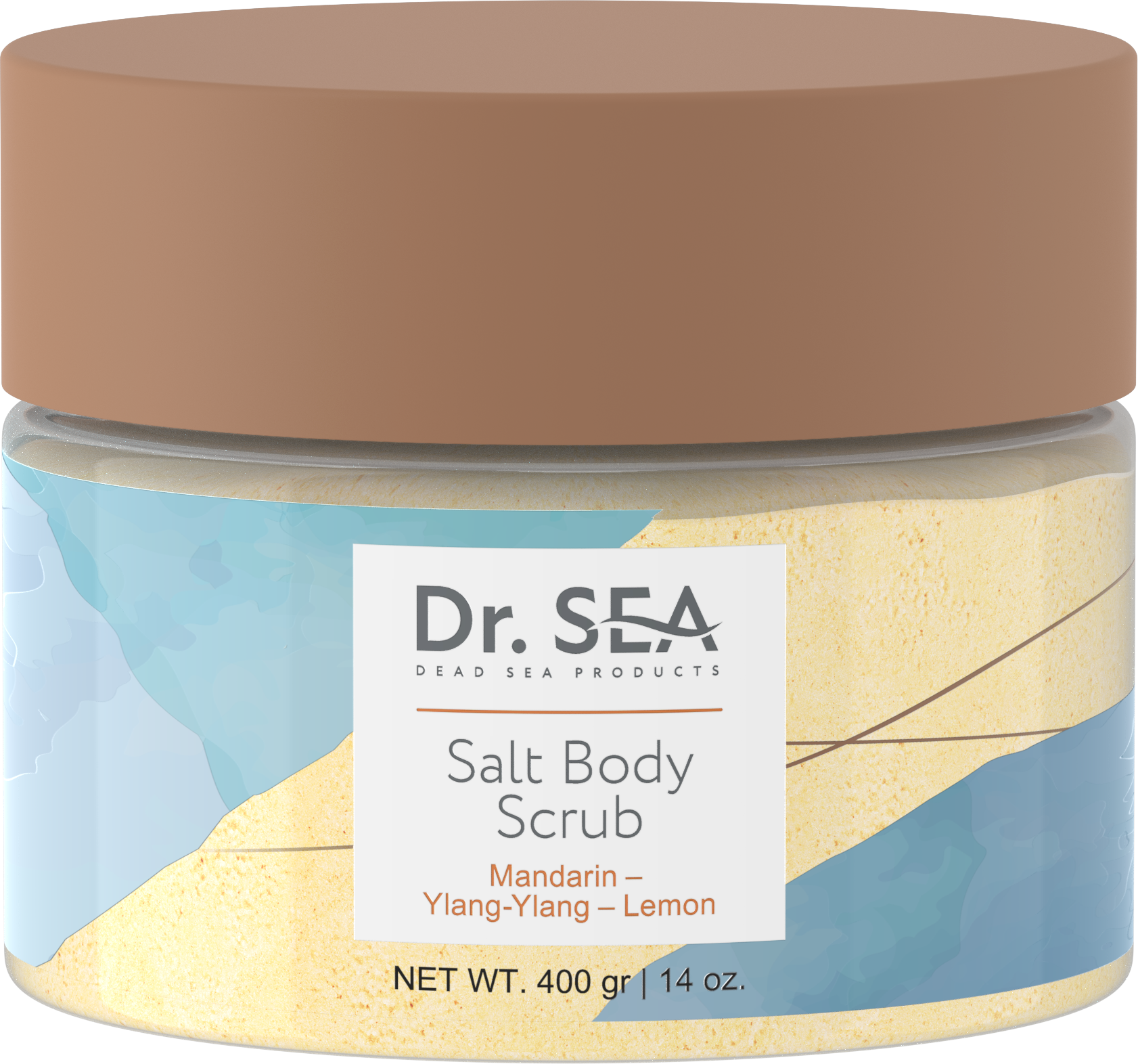 SALT BODY SCRUB MANDARIN - YLANG-YLANG - LEMON, 400 g
